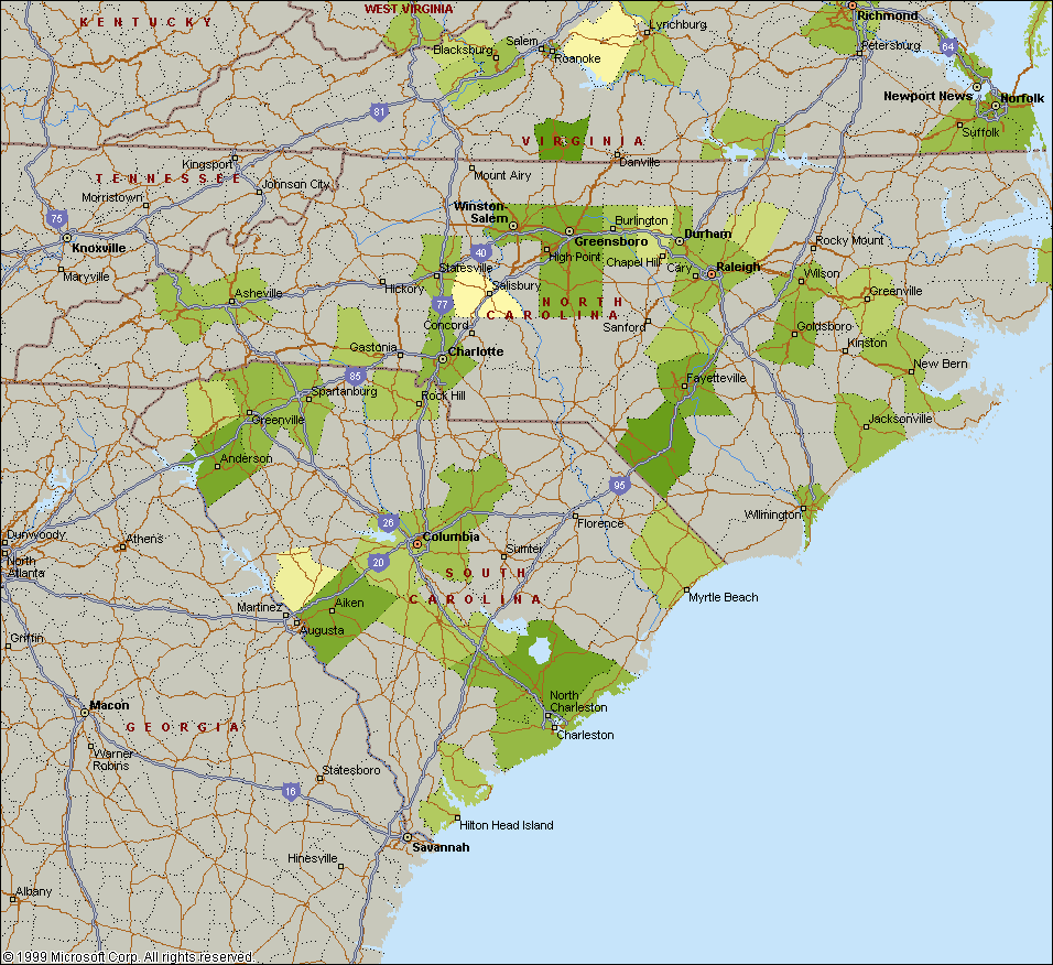 NC & SC Revenue by County